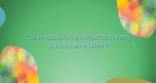 Cara Hapus Pesan WhatsApp yang Sudah Lama Dikirim