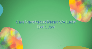 Cara Menghapus Pesan WA Lebih dari 1 Jam