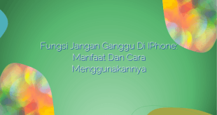 Fungsi Jangan Ganggu di iPhone: Manfaat dan Cara Menggunakannya